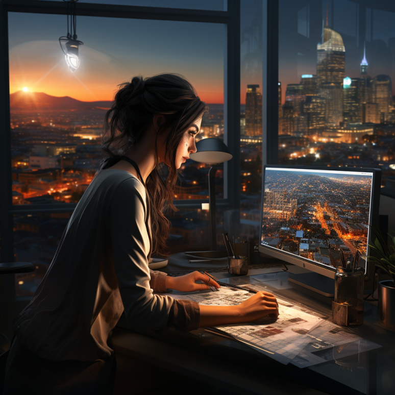 axelschultze_prompt_engineer_female_mid-20_dark_hair_working_on_255571a0-e480-46e5-9643-f263d927bc49